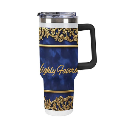 40oz Insulated Tumbler with Handle and Straw