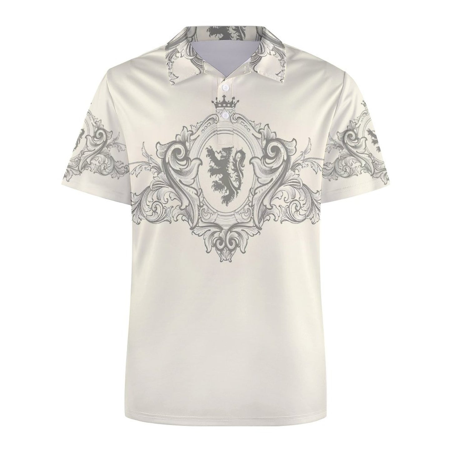 Custom Polo Shirts with All-Over printing Design Straight B612