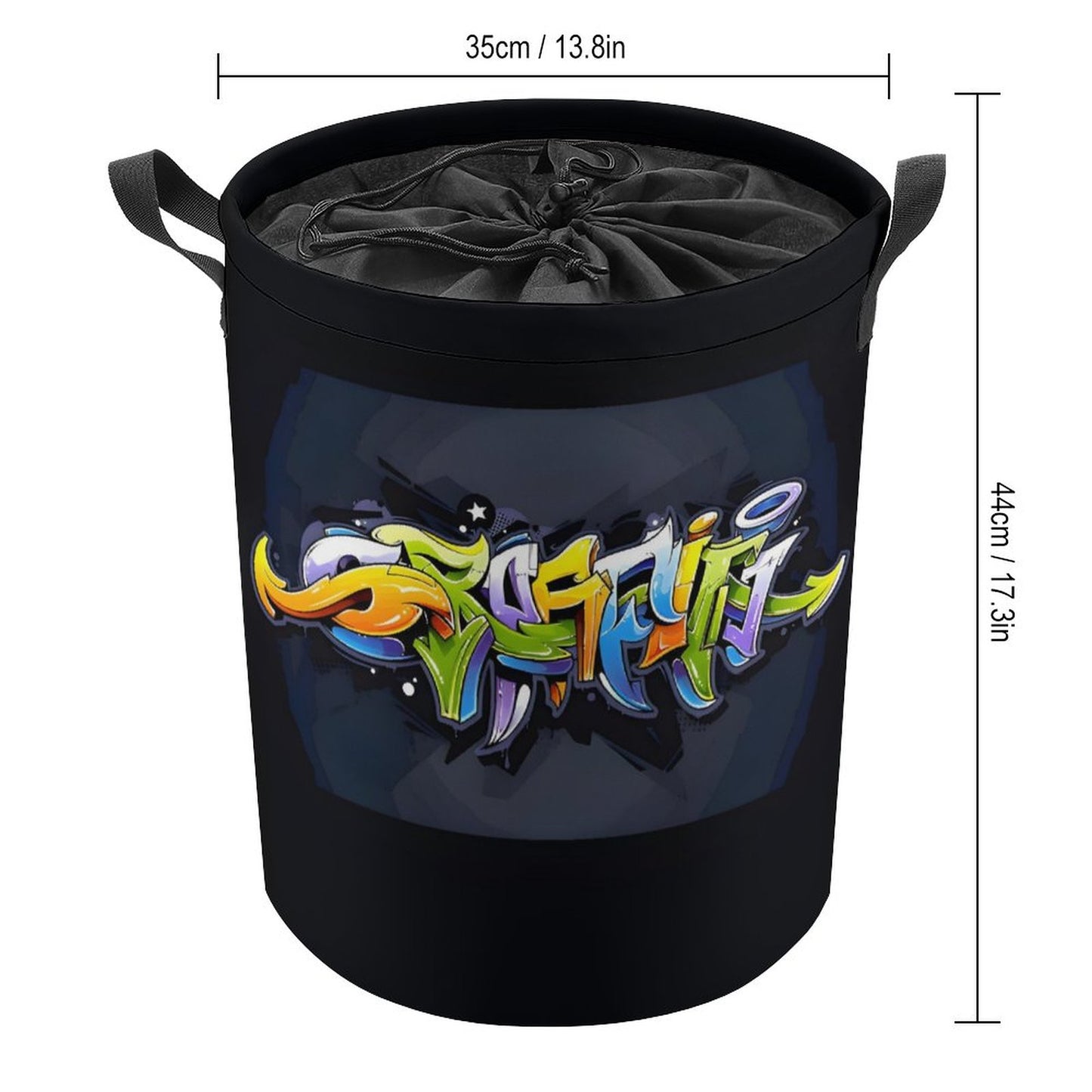 COLORFUL GRAFFITI Drawstring collapsible Laundry Basket