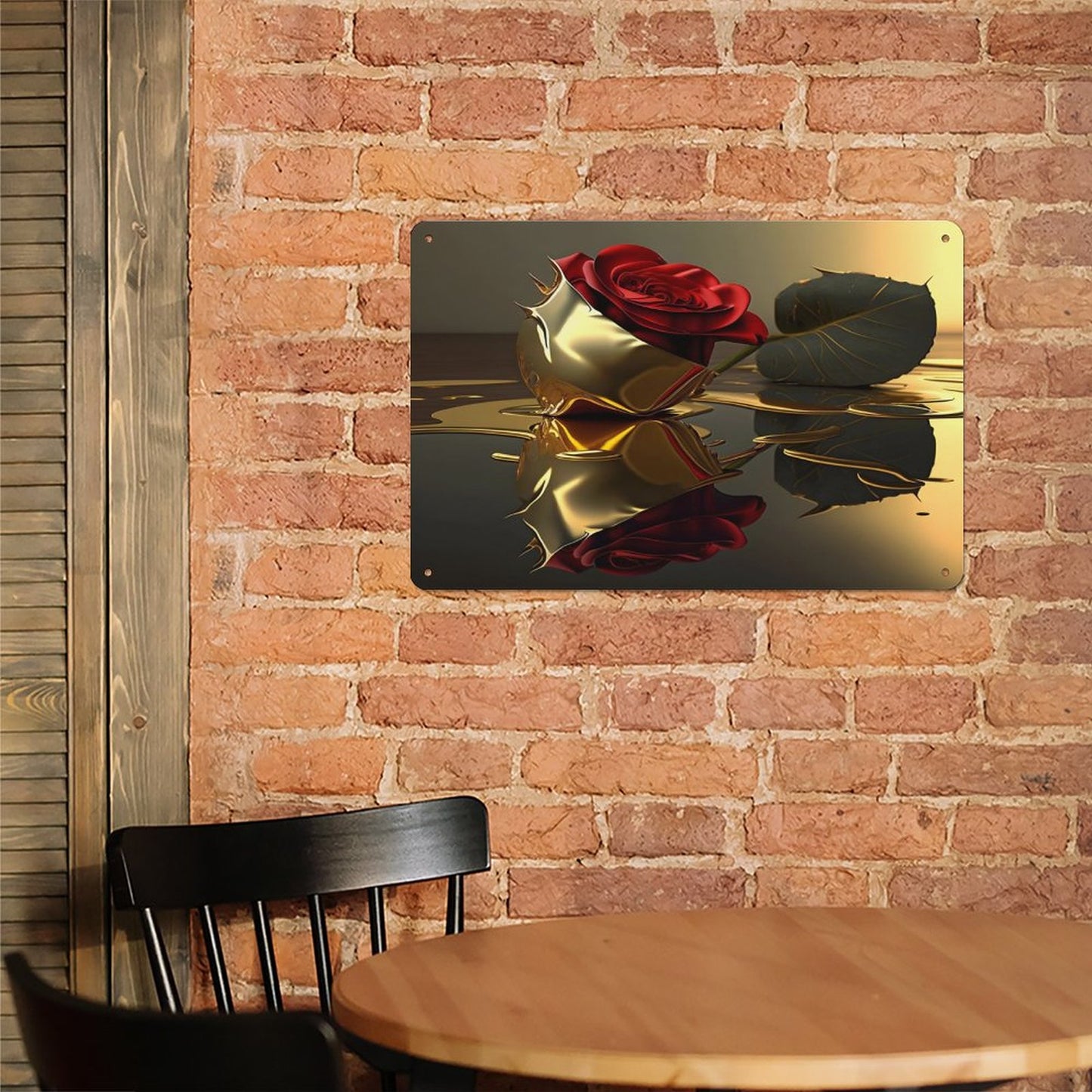 Custom Decorative Metal Sign-Horizontal 8"x12"/20x30cm-ROSE ON GOLD
