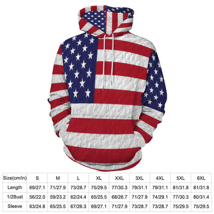 AMERICA Men's Hoodie with Double-layer Cap-SMALL-6XL