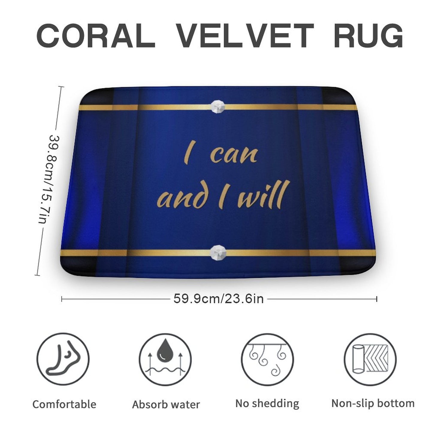 Coral Velvet Rug-15.7"x23.6"/ 40x60cm