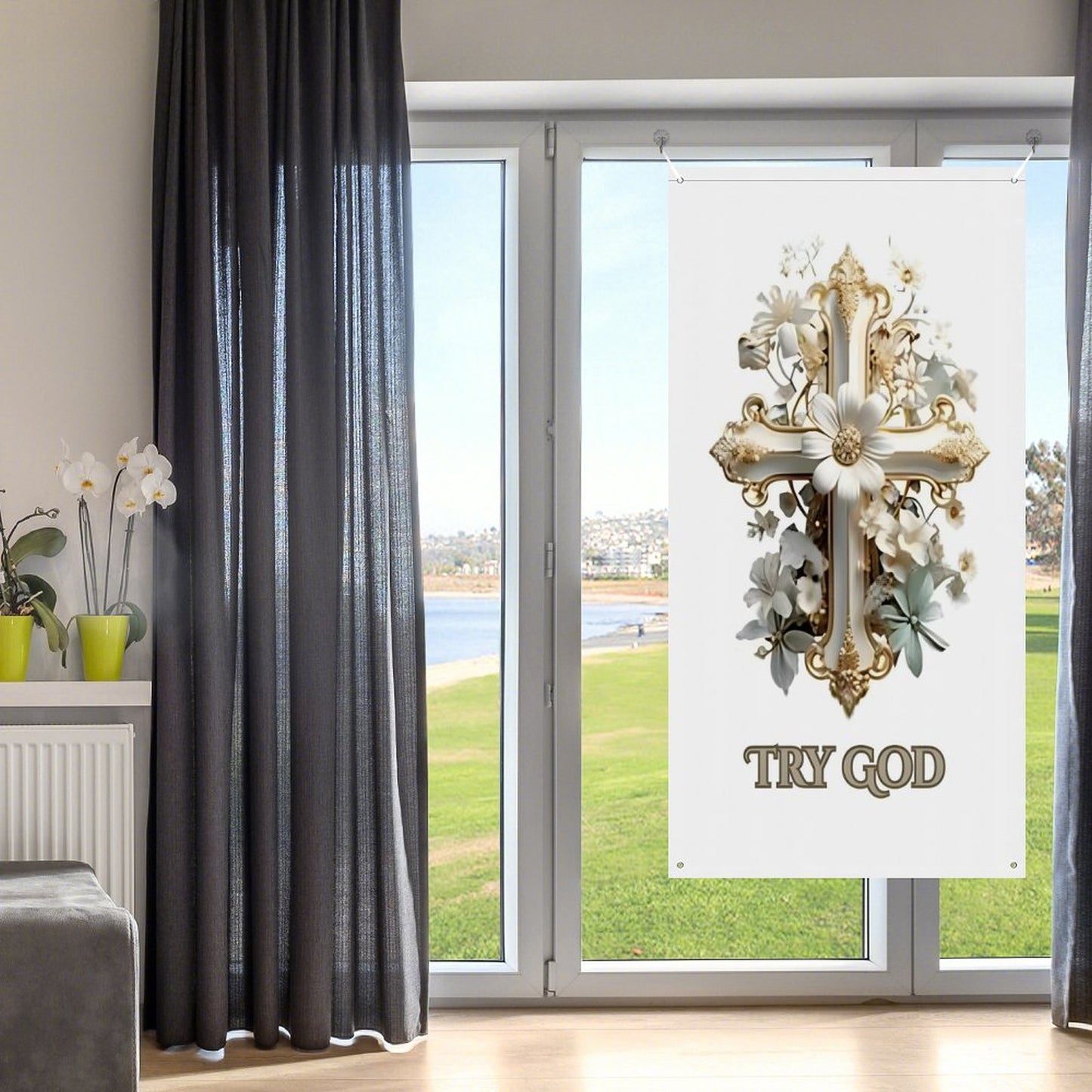 Decorative Door Curtain-35.43"×70.87 "/90x180cm-TRY GOD