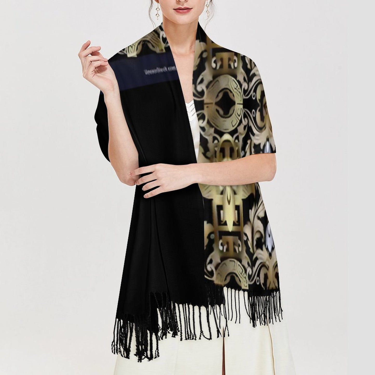Cashmere-like Tassel Scarf (All-Over Printing)