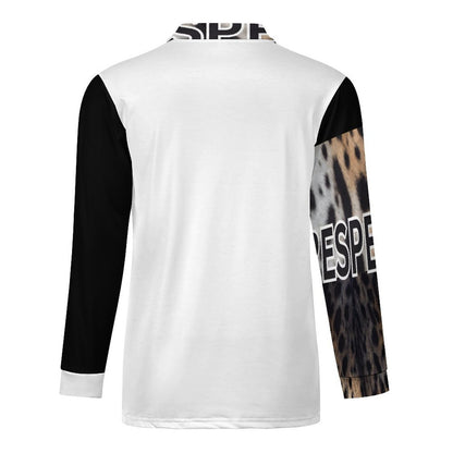 Quarter Zip Men's Long Sleeve POLO Shirt RL (All-Over Printing)