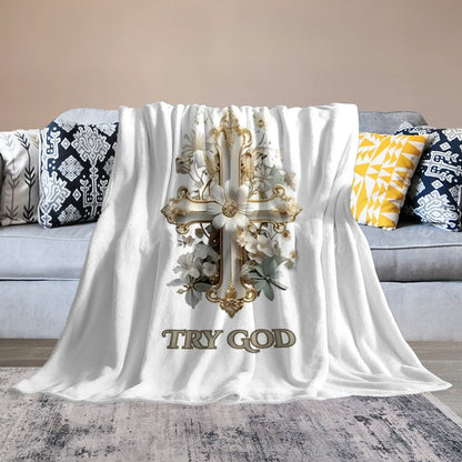 280gsm Flannel Blanket-70"x80" (Dual-sided Printing)-TRY GOD