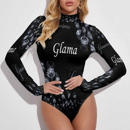 High-collar Long-sleeve Bodysuit NZ056 (All-Over Printing)