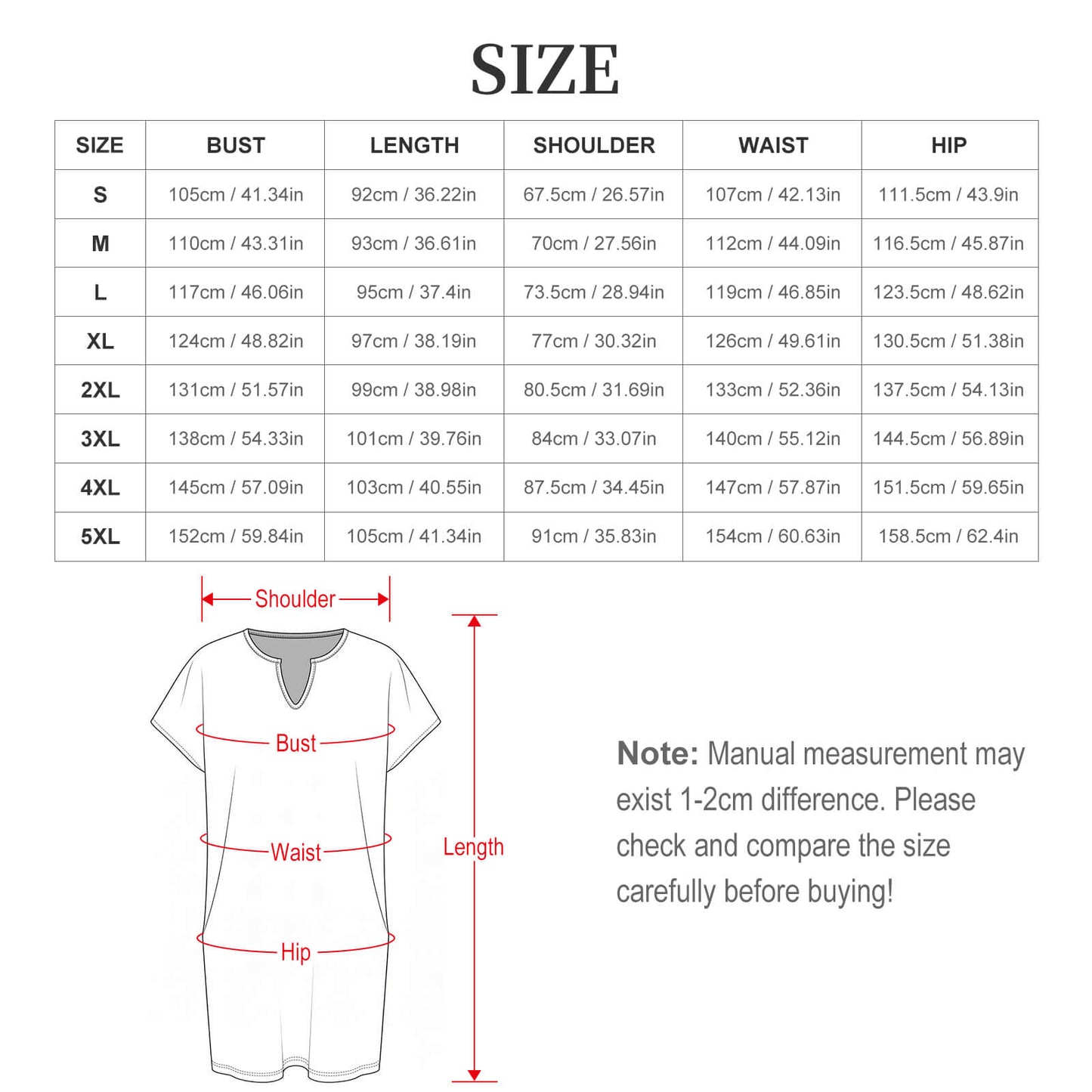 200gsm Women's Casual V Neck Dress(All-Over Printing)