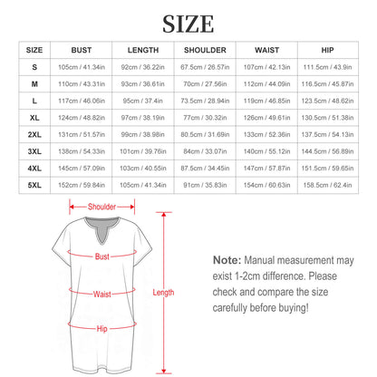 200gsm Women's Casual V Neck Dress(All-Over Printing)