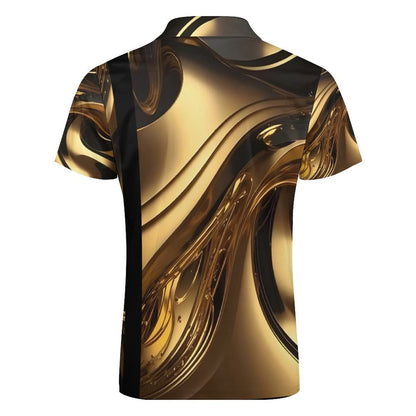 Men's Short Sleeve POLO Shirt with Zipper B470 (All-Over Printing)