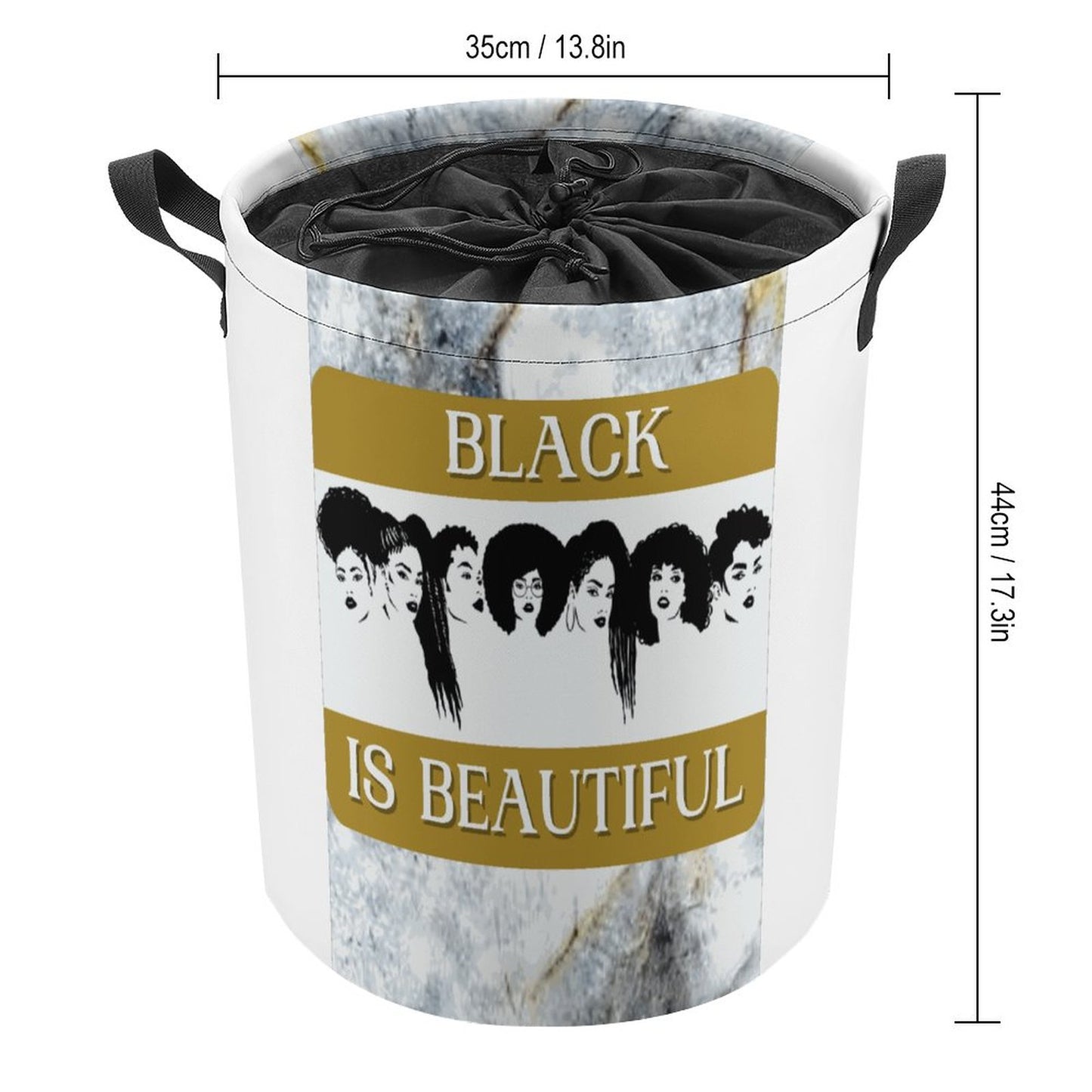 Drawstring collapsible Laundry Basket
