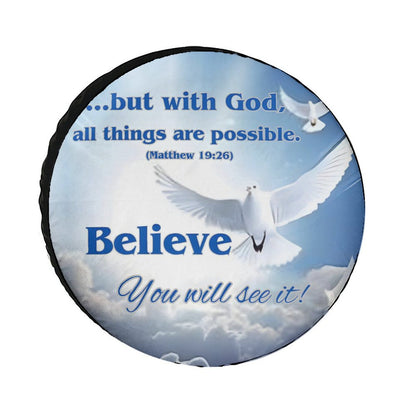 Oxford Cloth Tire Cover-BELIEVE