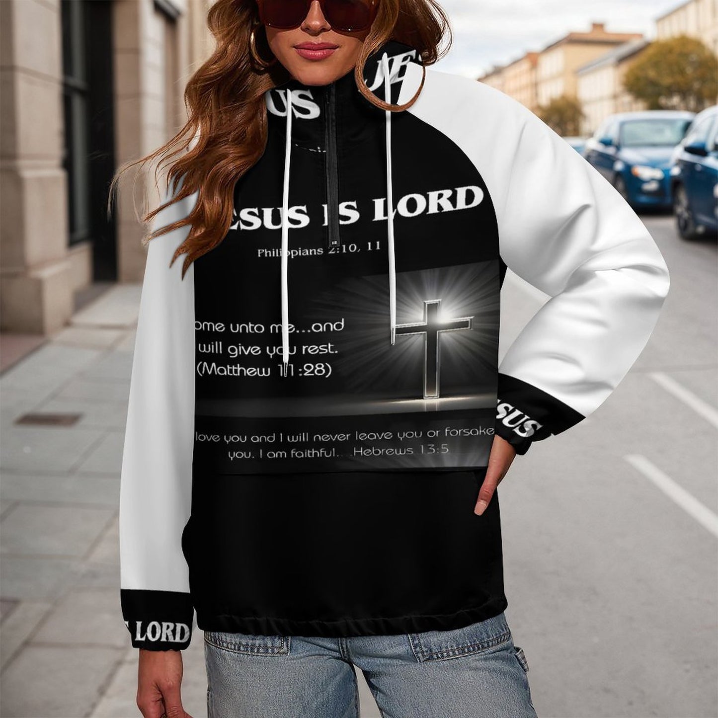 Double-Layered Hoodie with Pockets(All-Over Printing)
