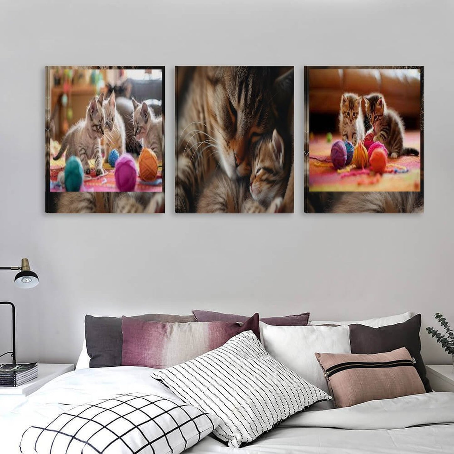 Vertical Multicolor Framed Wall Art-4:5 Aspect Ratio-CAT MAMA & BABIES