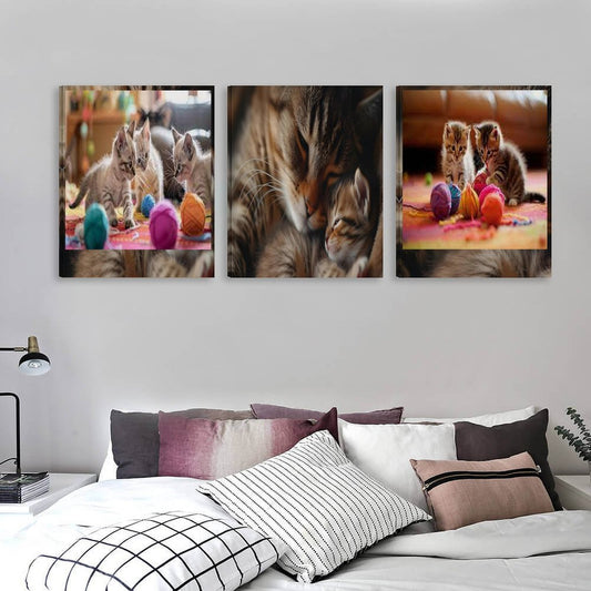 Vertical Multicolor Framed Wall Art-4:5 Aspect Ratio-CAT MAMA & BABIES
