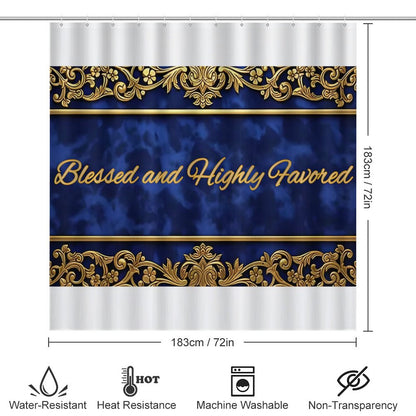 Shower Curtain Set with 3 Rugs