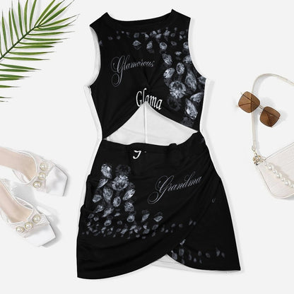 Cutout Bodycon Slim Fit Dress BEQ (All-Over Printing)