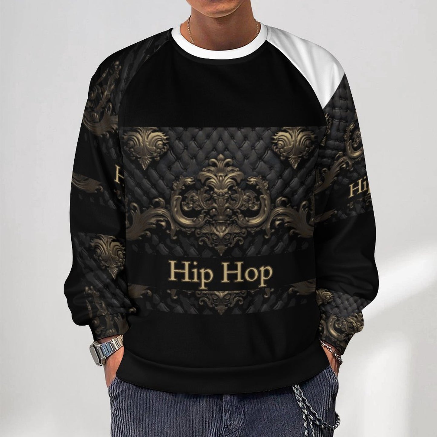 280gsm Men's Crewneck Sweatshirt Raglan A27H (All-Over Printing)