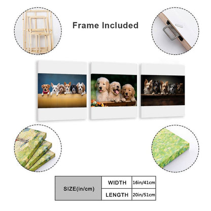 Vertical Multicolor Framed Wall Art-4:5 Aspect Ratio-PUPPIES