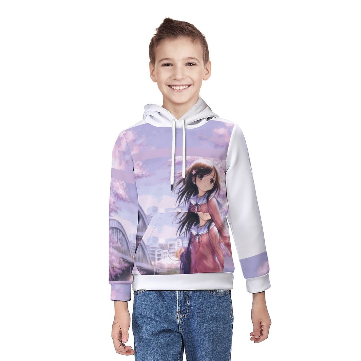 160gsm Children's Lightweight Pullover Hoodie A38H (All-Over Printing)