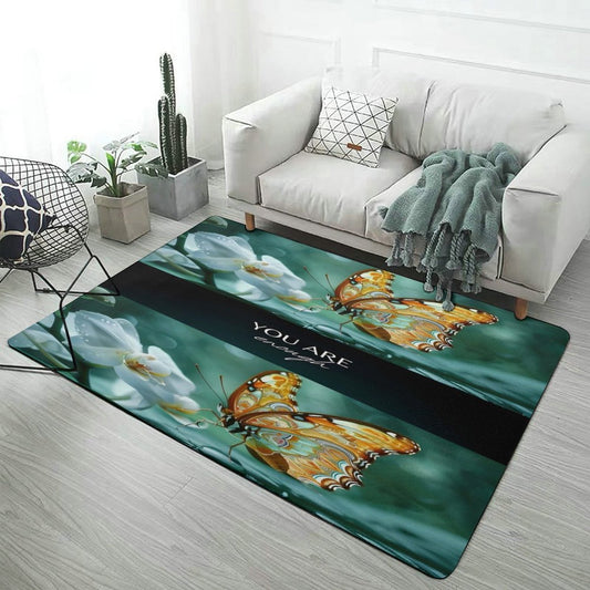 Coral Velvet Floor Mat for Home (5X3') 60"x40"-YOU ARE ENOUGH