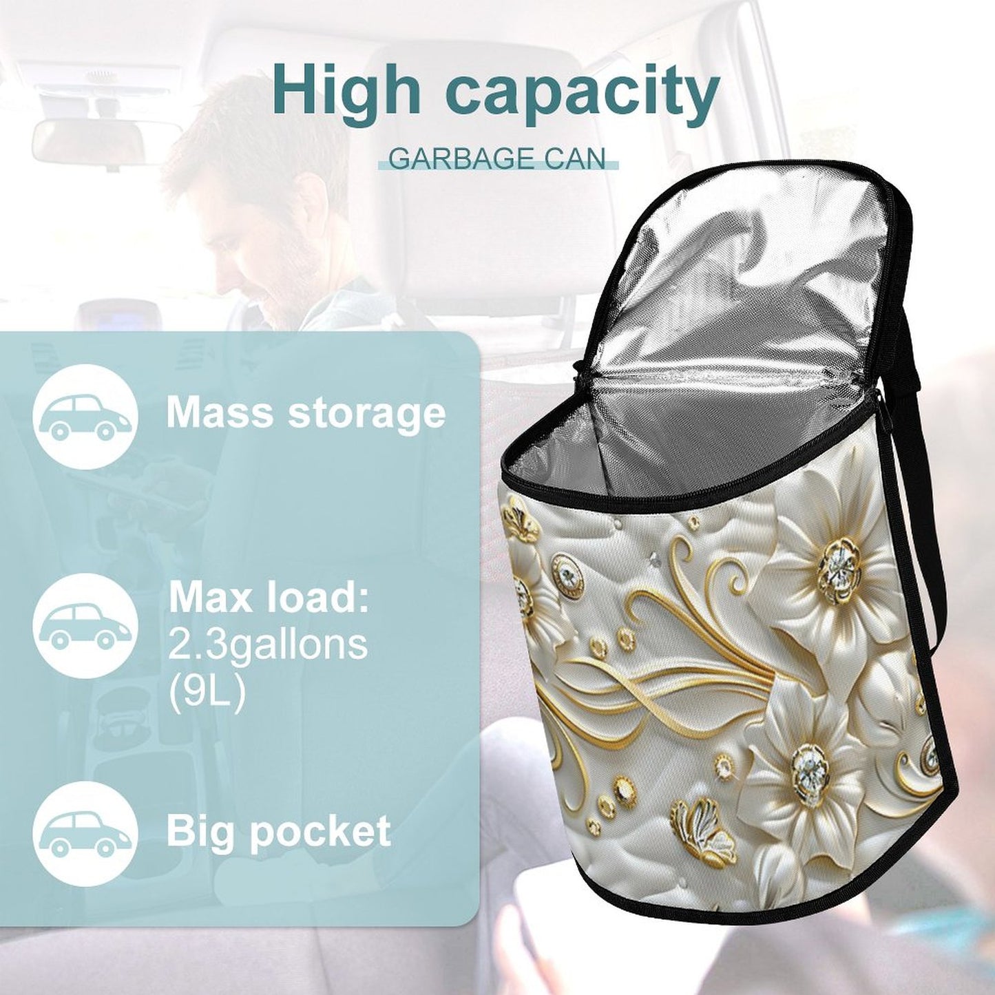 Collapsible Car Trash Bin