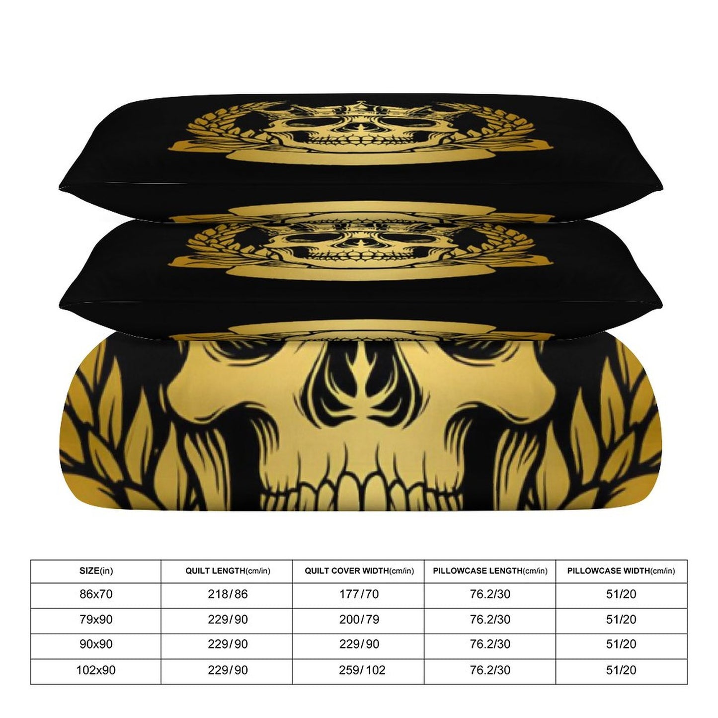 3-Piece Bedding Set-86"×70"/ 218×177cm (Dual-sideded Printing)