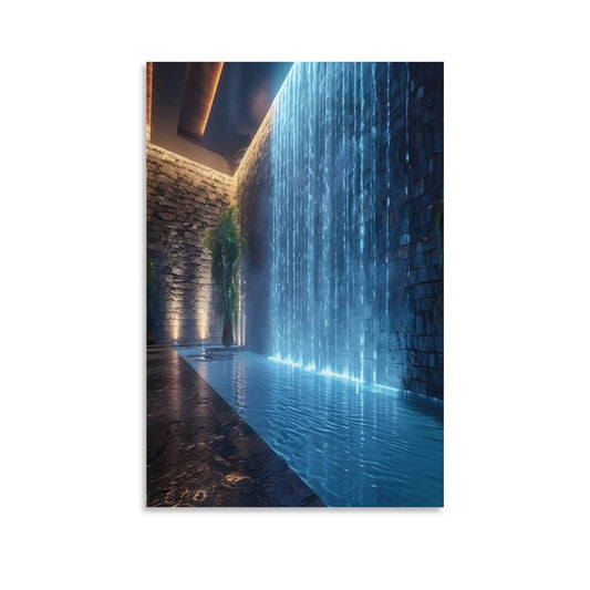 WALL WATERFALL Unframed Art Canvas (Vertical 2:3)-8x12 inch (smaller one)
