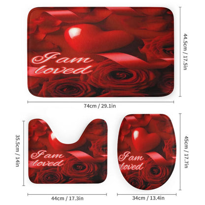 Shower Curtain Set with 3 Rugs
