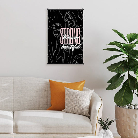 Canvas Hanging Poster with Scrolls-16"x24"/ 40x60cm-STRONG & BEAUTFUL