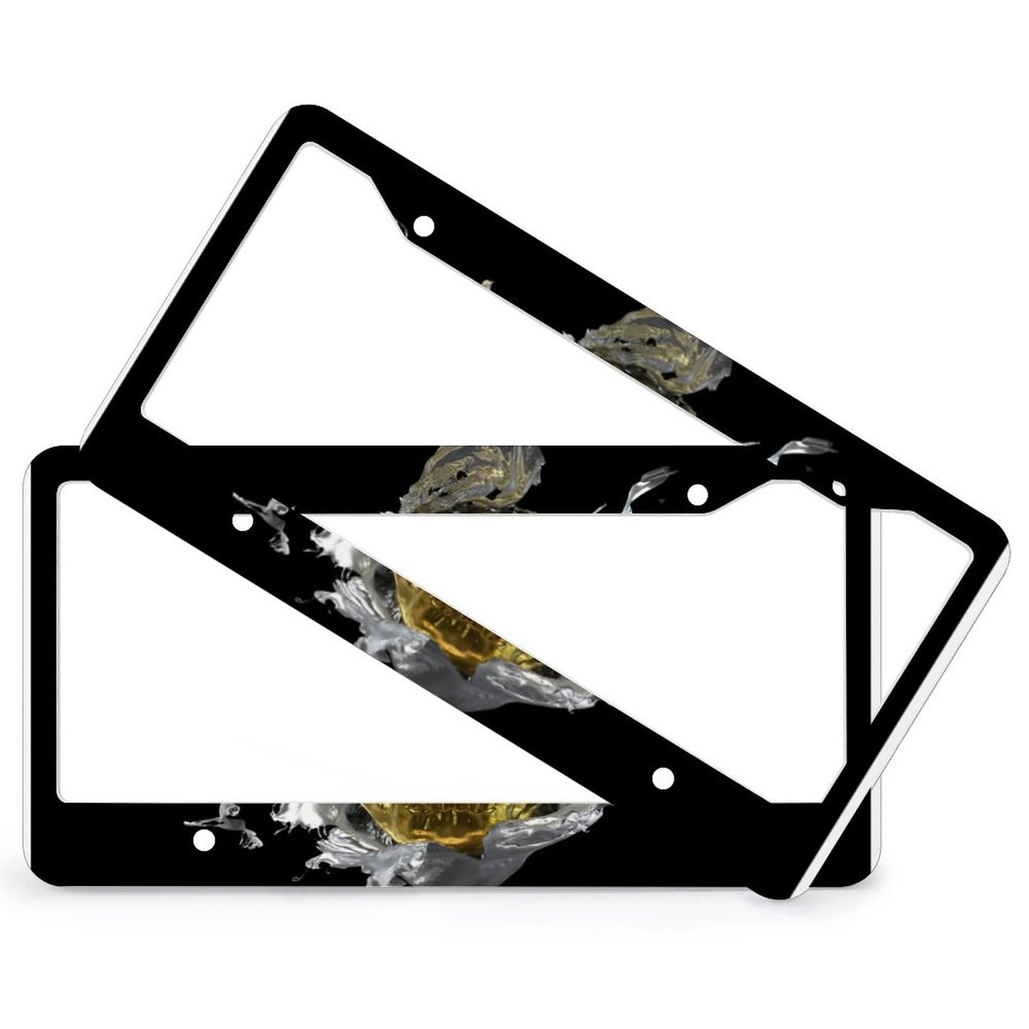 License Plate Frames with 4 Round Holes (1 Pair)