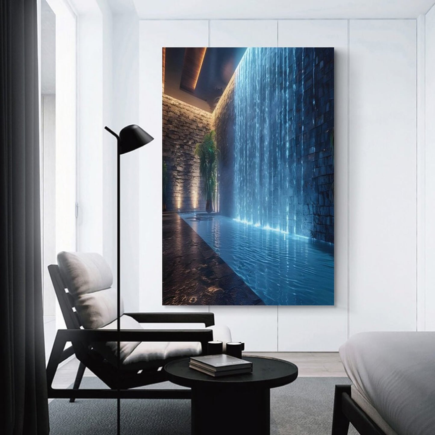 WALL WATERFALL Unframed Art Canvas (Vertical 2:3)-8x12 inch (smaller one)