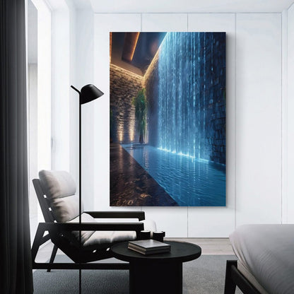 WALL WATERFALL Unframed Art Canvas (Vertical 2:3)-8x12 inch (smaller one)