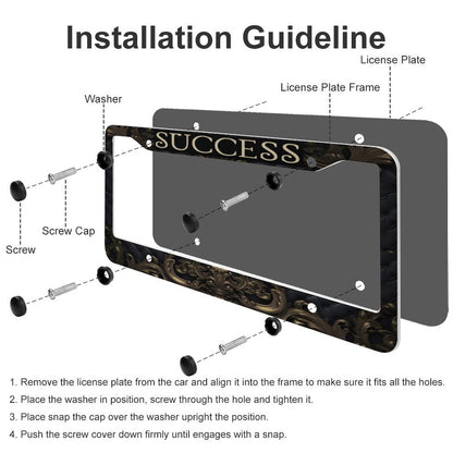 License Plate Frames with 4 Round Holes (1 Pair)