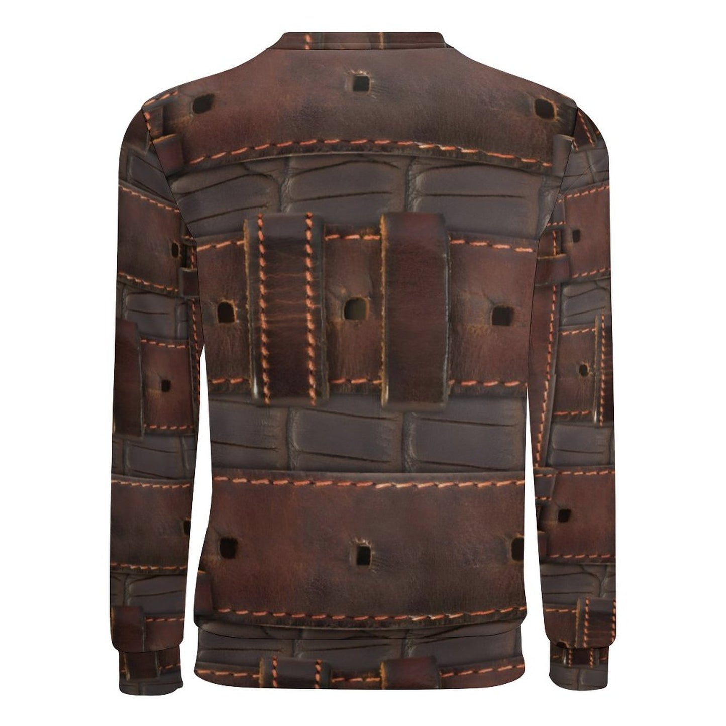 RUGGED LEATHER BUCKLE Print Round Neck Men's Sweatshirt-SMALL-5XL