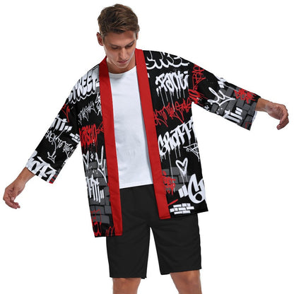 Drop Shoulder Male Kimono Cardigan ZS904 (All-Over Printing)