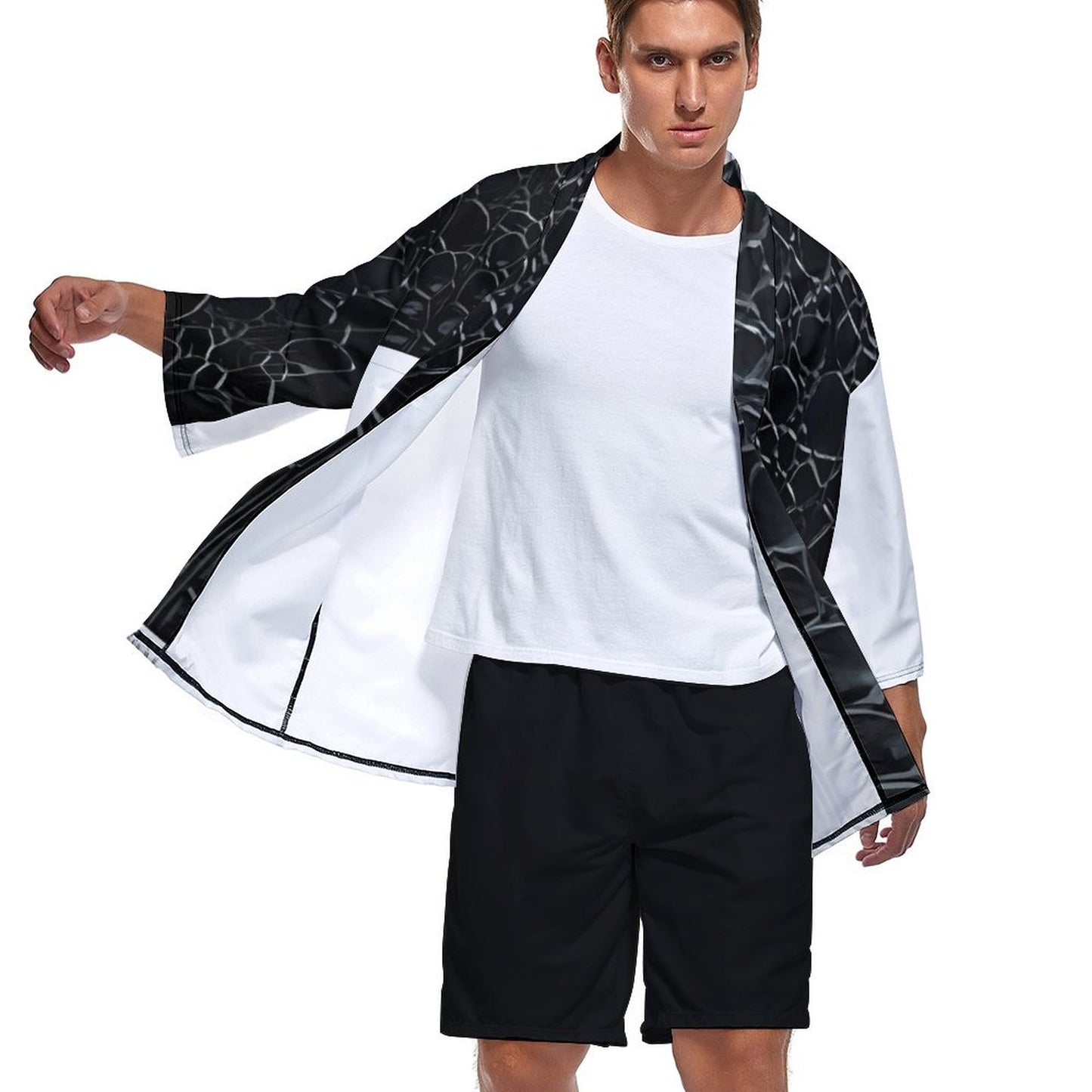 Drop Shoulder Male Kimono Cardigan ZS904 (All-Over Printing)