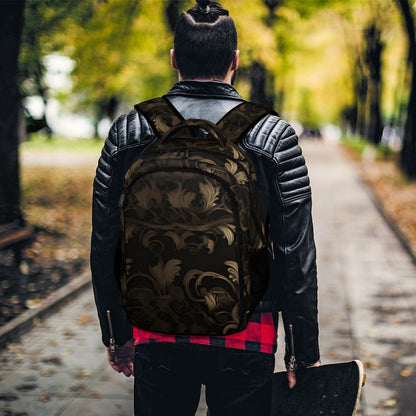 BLACK & GOLD ACCENT Multi-Pocket Back Pack