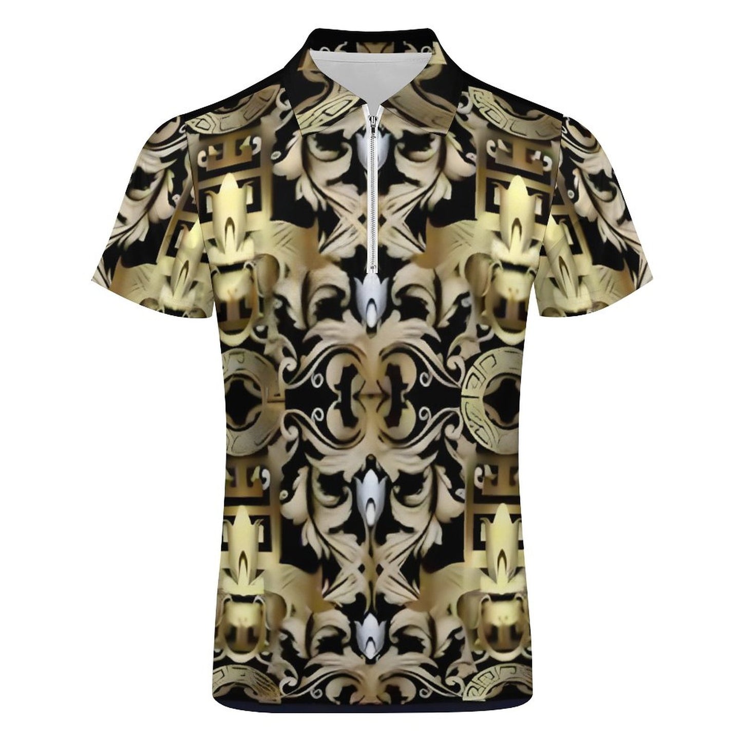 Men's Short Sleeve POLO Shirt with Zipper B470 (All-Over Printing)
