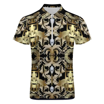 Men's Short Sleeve POLO Shirt with Zipper B470 (All-Over Printing)