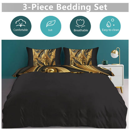 3-Piece Bedding Set-90"x90"/ 229x229cm (Dual-sided Printing)