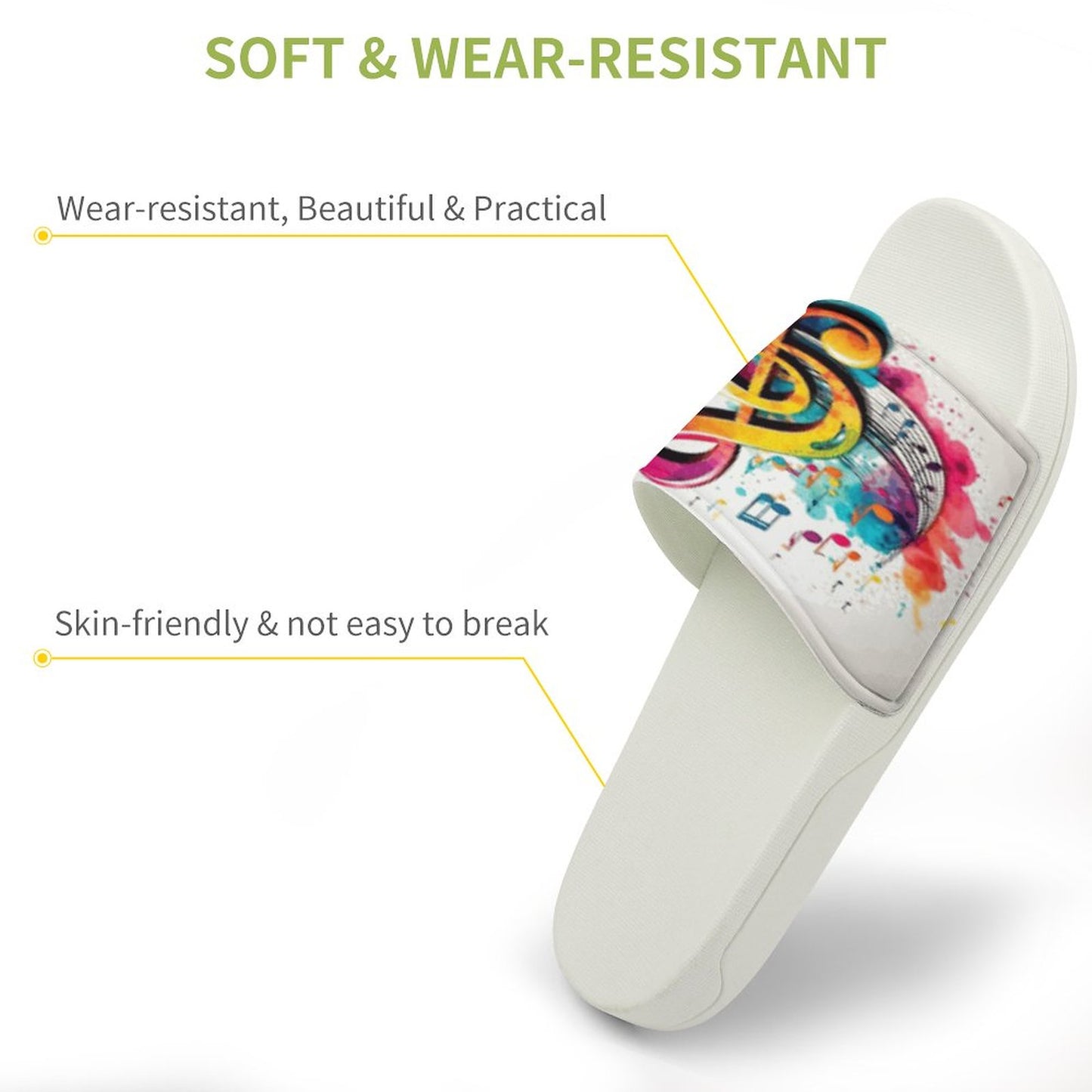 MUSIC GRAFFITI Unisex PVC Slippers or Slides