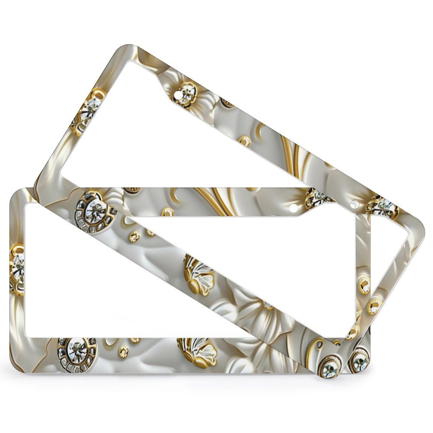 License Plate Frames with 2 Round Holes (1 Pair)