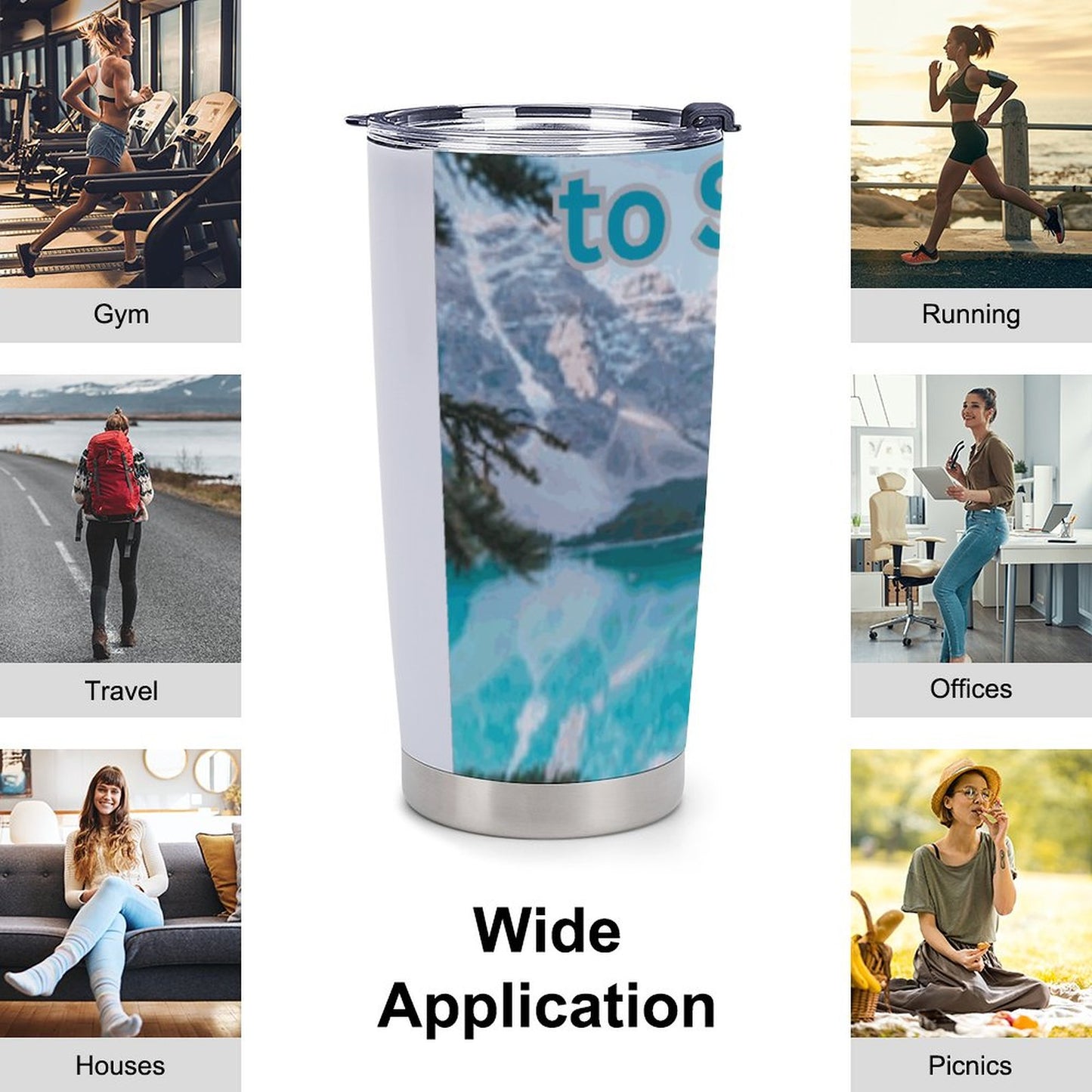 Car Travel Coffee Mug with Lid (All-Over Printing)