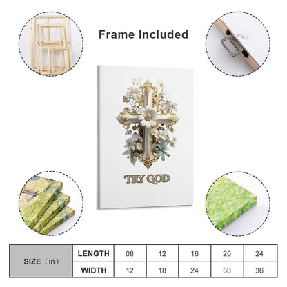 Framed Wooden Poster Hanging (Vertical 2:3)-8x12 inch-TRY GOD