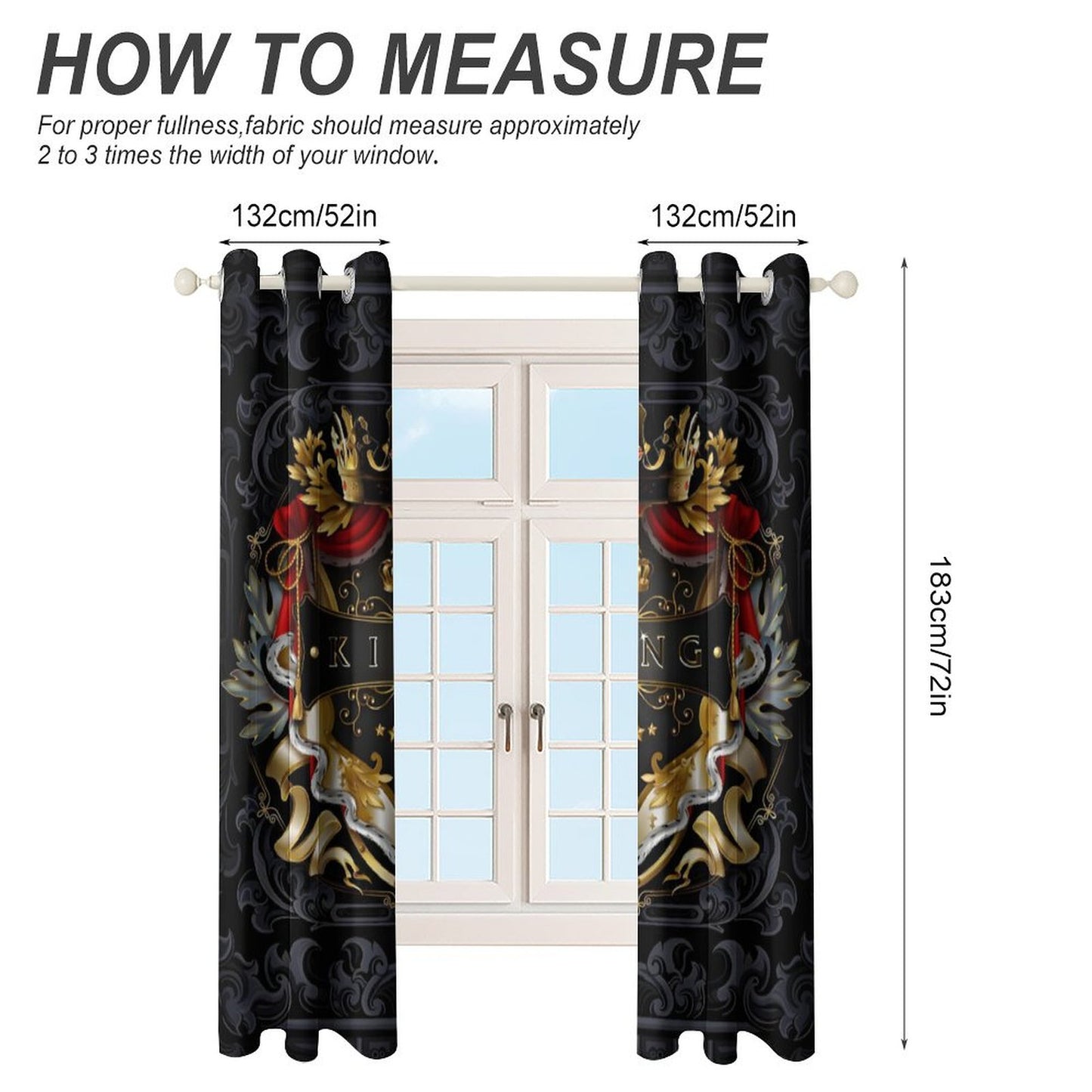 Grommet Curtain-52"x72"/ 132x183cm