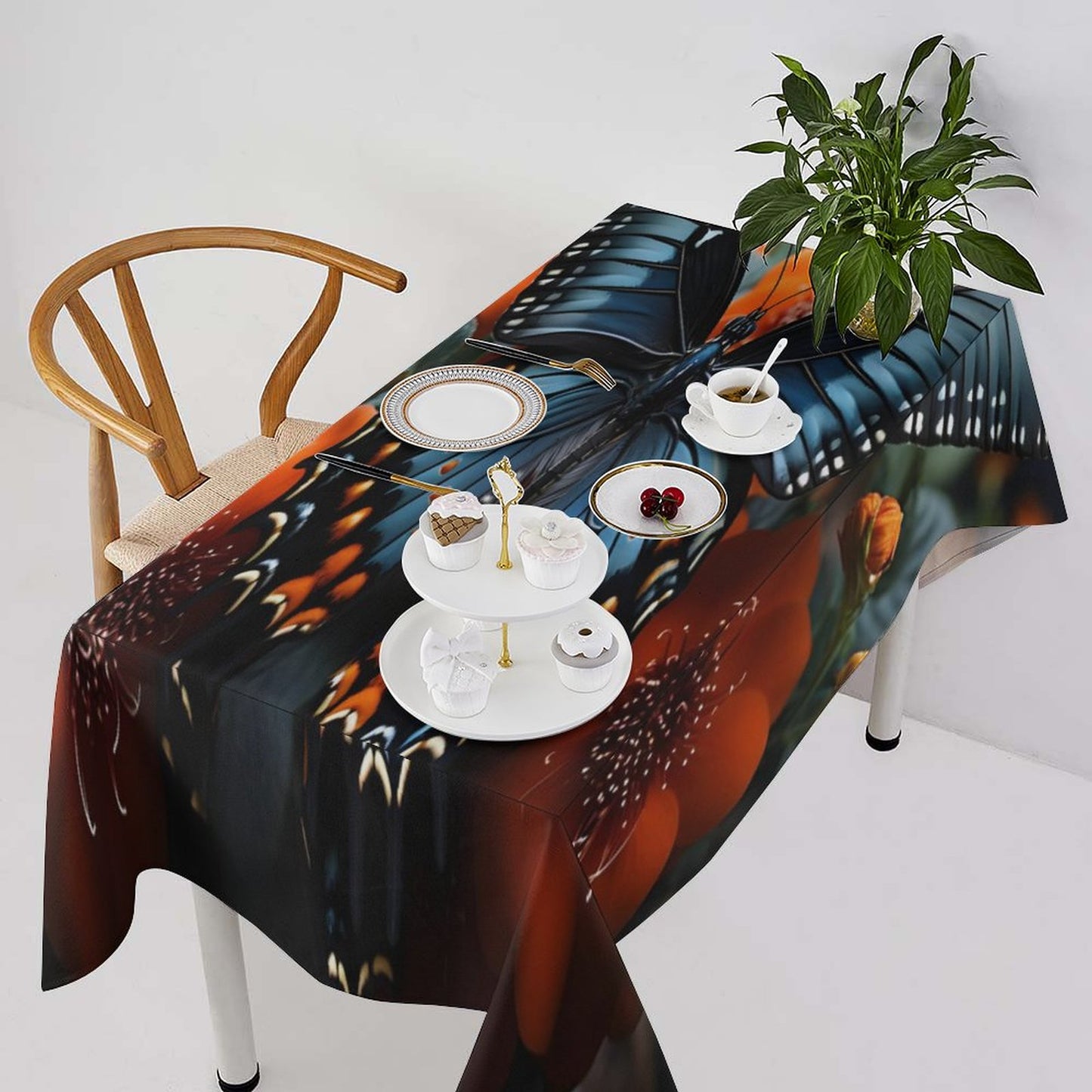 Rectangle Tablecloth-BLUE BUTTERFLY