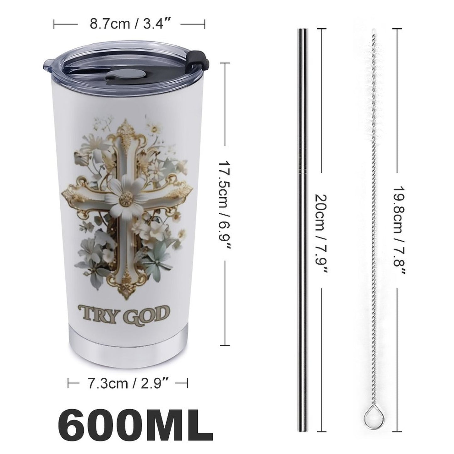 Car Travel Mug Set with Cleaning Kit (590ml/20oz)