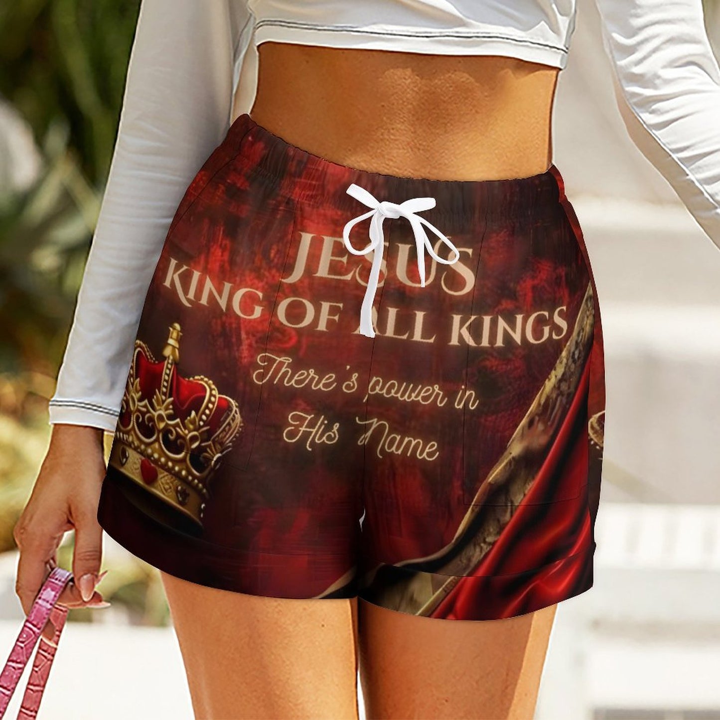 Loose High Waisted Shorts(All-Over Printing)