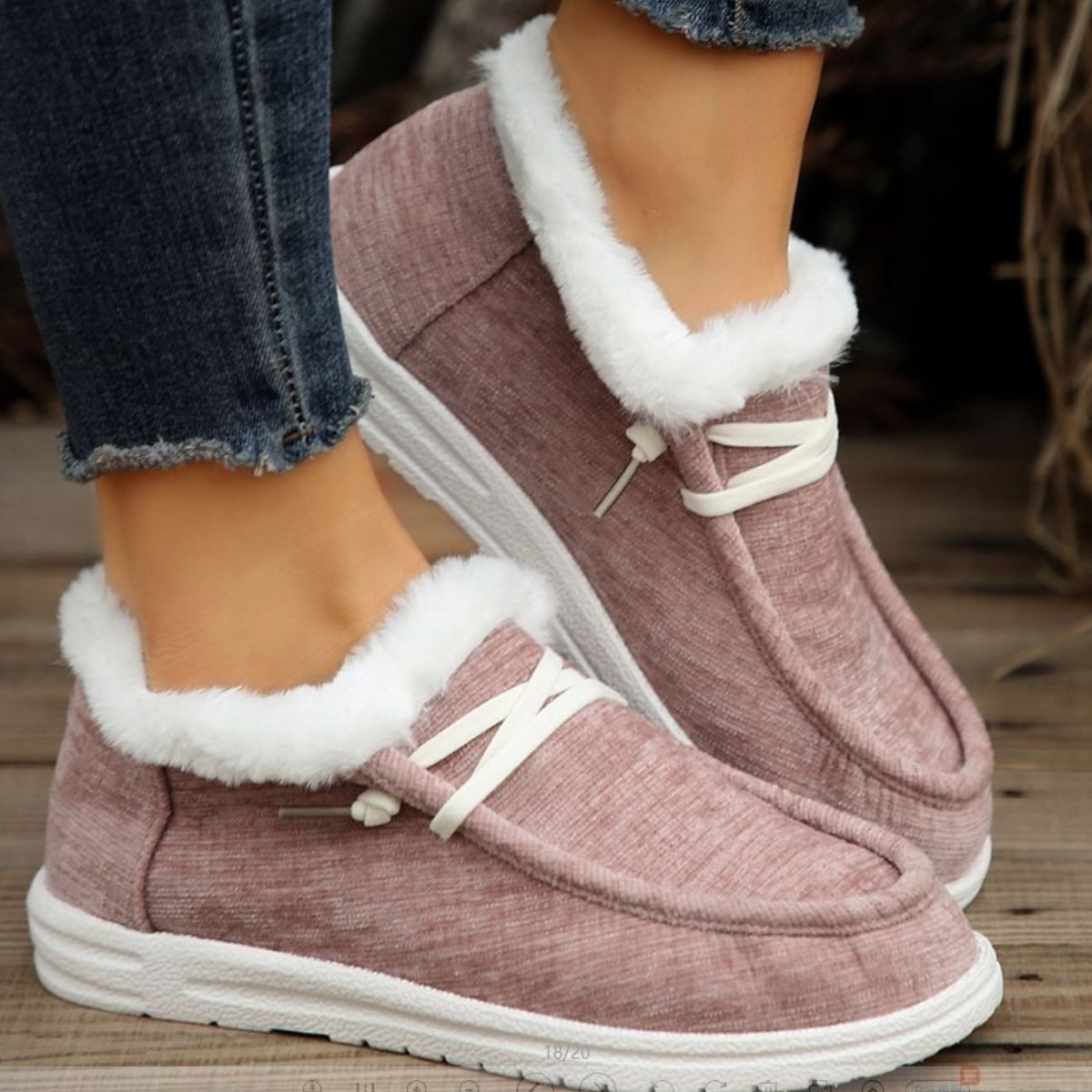 Lace Up Round Toe Furry Loafers (tangerine/black/lilac/light grey)